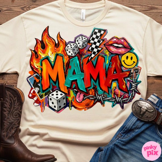 Western Mama PNG Bundle: Nana Gigi Mimi Graffiti Brushstroke Retro