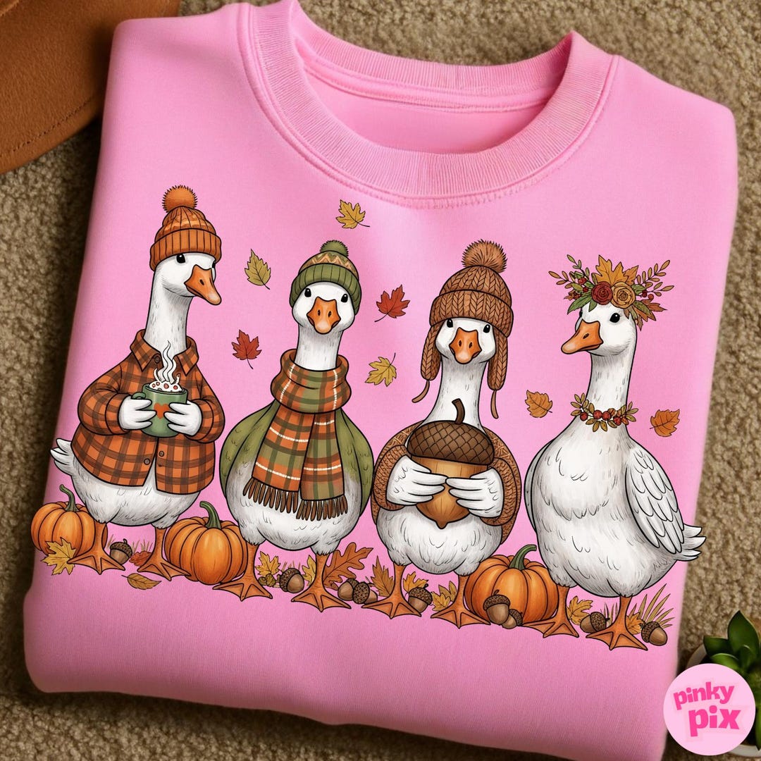 Cozy Fall Goose Png, Funny Fall Goose Png, Autumn Pumpkin Fall Season ...