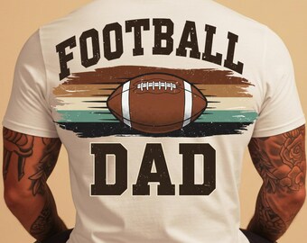 Football Dad PNG, Retro Fathers Day Shirt Design, American Football Sublimation, Sports Dad Clipart PNG Download