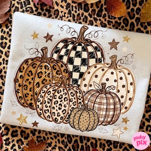 Höstpumpa PNG: Leopardmönster med prickar och trendig höstdesign bild 5