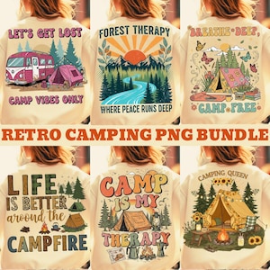 Retro Camping Png Bundle, Boho Vintage Tent Png, Camp Vibes Shirt Png, Outdoor Adventure Sublimation, Nature Lover Png, Camp Life Shirt Png