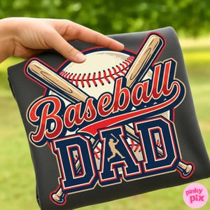 Papá beisbolero PNG: Tipografía deportiva retro vintage, bate, pelota, diseño gráfico por sublimación