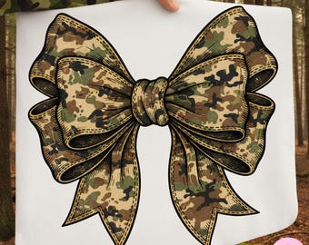 Camo Bow PNG: Sublimeringsdesign för jaktkamouflage