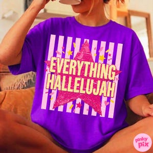 Allt Hallelujah PNG: Retro randig kristen tro Girly Star Grunge Sassy sublimering, digital nedladdning bild 6