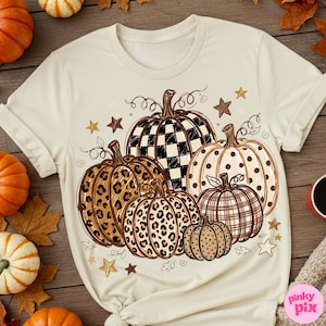 Höstpumpa PNG: Leopardmönster med prickar och trendig höstdesign bild 3