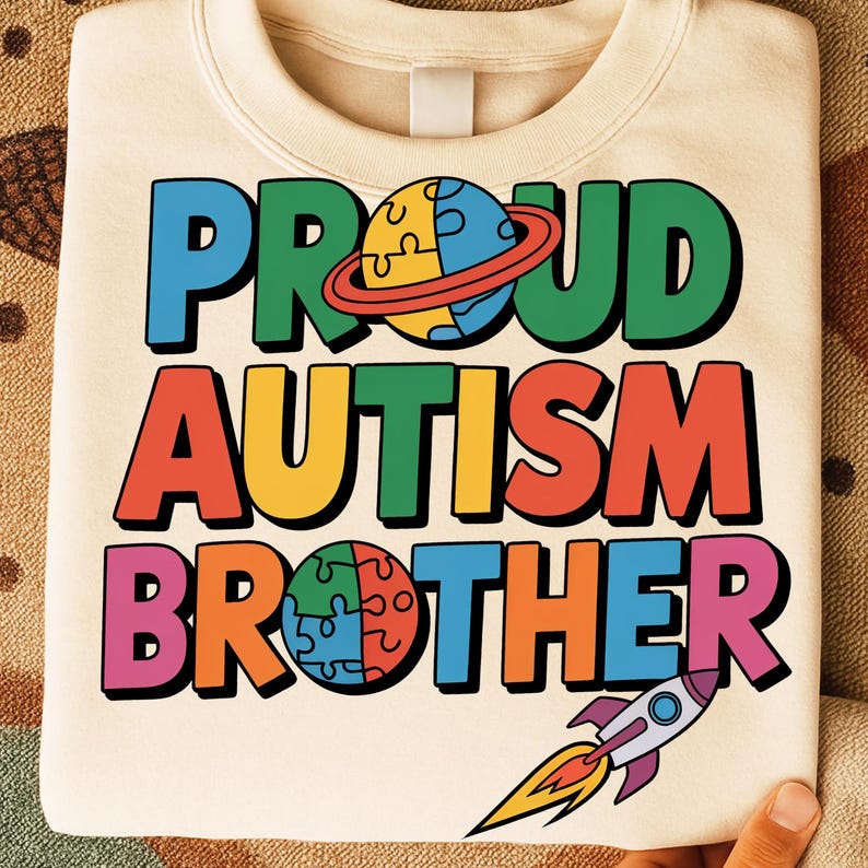 Autism Family PNG Bundle, Puzzle Piece Matching Shirts, Mom Dad Kids Sublimation Clipart, Proud Autism Awareness Design image 5