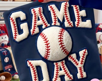 PNG de béisbol para el día del partido: Diseño deportivo de sublimación con hilo sintético, descarga digital de tendencia