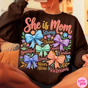 Sie ist Mama PNG: Christian Mama Boho Blumen Wildblumen Sublimationsdesign, Trending Digital Download Bild 12