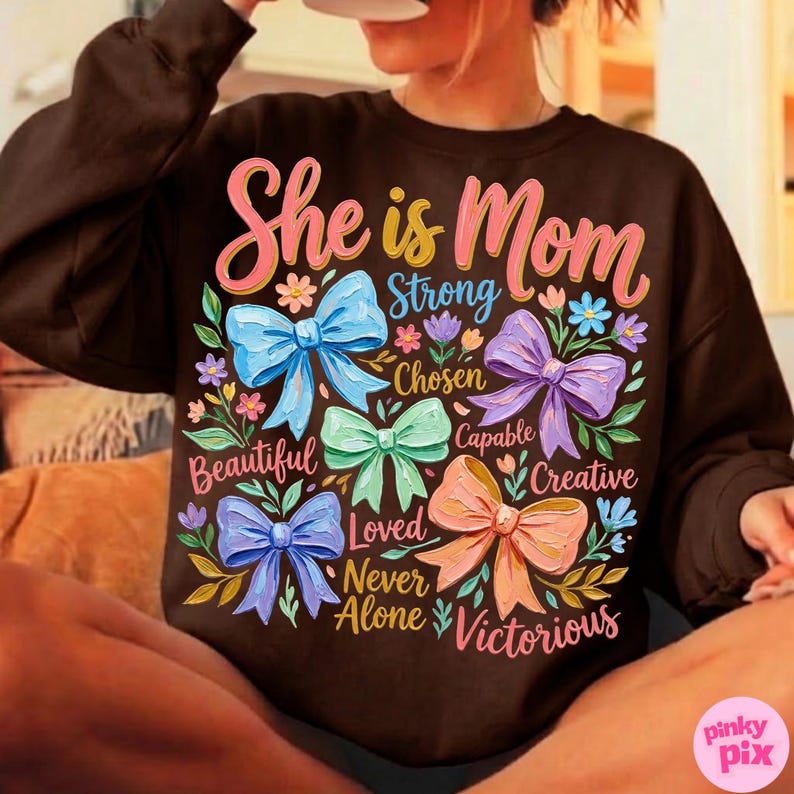 Sie ist Mama PNG: Christian Mama Boho Blumen Wildblumen Sublimationsdesign, Trending Digital Download Bild 12