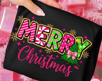 キラキラのメリークリスマスPNG、カラフルなクリスマスPNG、レトロなクリスマスシャツPNG、ガーリーでかわいいクリスマスPNG、トレンディなホリデーPNGクリップアート