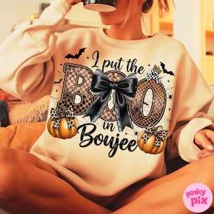 I Put The Boo in Boujee Png, Kokietka Halloween PNG, Jesień PNG, Upiorny Sezon Png, Dynia Png, Halloween Mama Png, Projekt Koszulki Sublimacyjnej zdjęcie 2