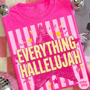 Allt Hallelujah PNG: Retro randig kristen tro Girly Star Grunge Sassy sublimering, digital nedladdning bild 4
