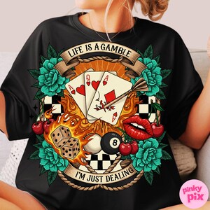 Retro Western Gamble PNG, Life Is A Gamble PNG, Turquoise Country Sublimation, Wild West Cowboy Clipart, Vintage Poker PNG Download image 7