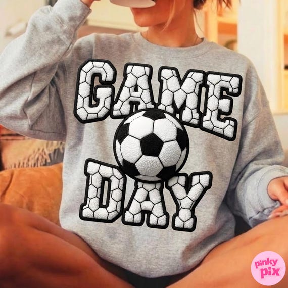 Soccer Game Day PNG: Faux Yarn Sports Trendy Mom Sublimation Design, Trending Digital Download