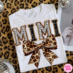 Leopard Bling Mama PNG Bundle: Rhinestone Nana Mimi Gigi Mini Mothers Day, Digital Download image 7
