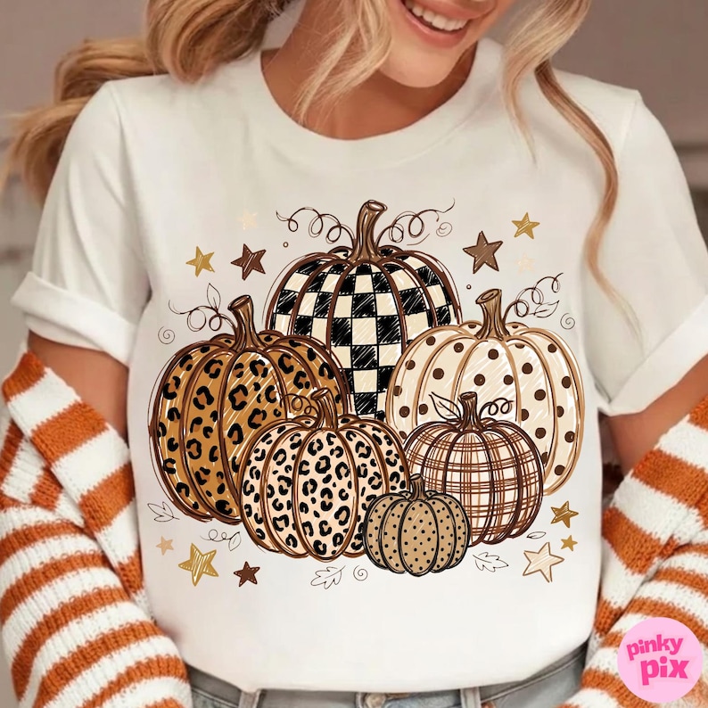 Höstpumpa PNG: Leopardmönster med prickar och trendig höstdesign bild 7