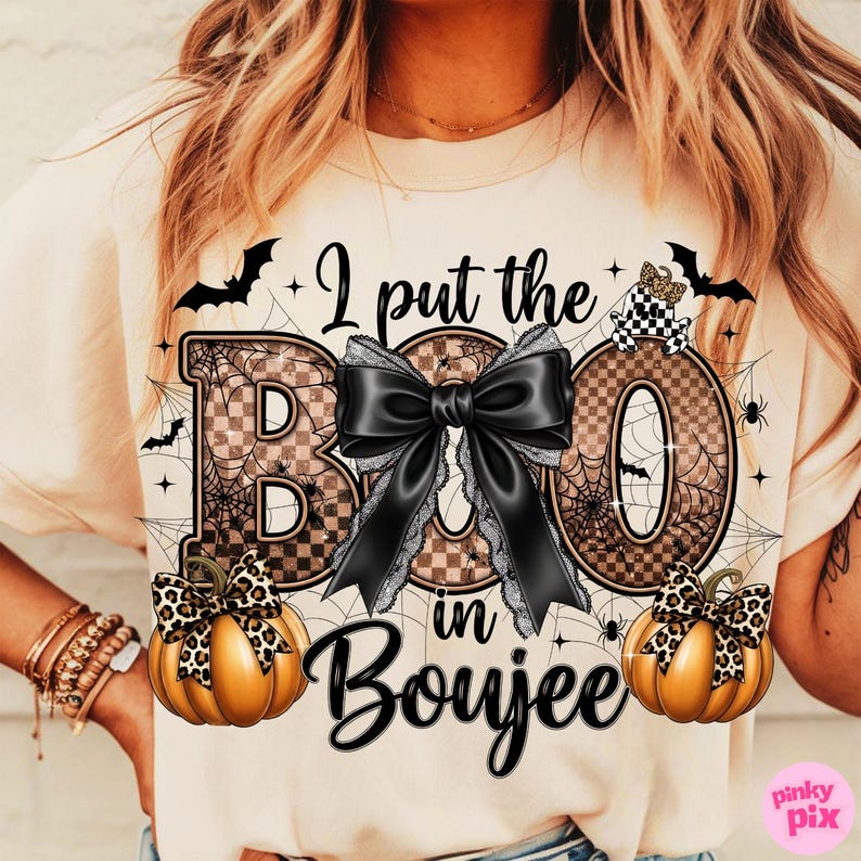 I Put The Boo in Boujee Png, Kokietka Halloween PNG, Jesień PNG, Upiorny Sezon Png, Dynia Png, Halloween Mama Png, Projekt Koszulki Sublimacyjnej zdjęcie 1