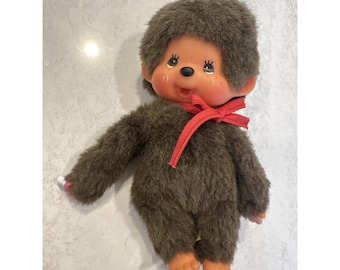 Sekiguchi Monchhichi Plush Boy Monkey Pacifier Stuffed Toy Doll 7 Inch W Bib