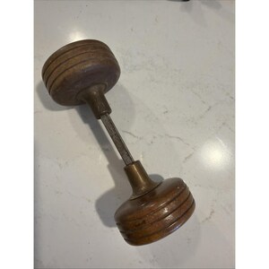 Vintage Antique Wooden Brass Door Knob Set - Gorgeous Character For Your Decor