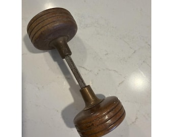 Vintage Antique Wooden Brass Door Knob Set - Gorgeous Character For Your Decor
