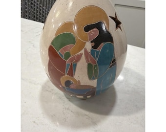 Pottery Luminary Nativity Egg Nicaragua Damaris Gutierres Terra  Cotta ForCandle