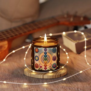 Chakra Harmony Scented Soy Candle | Spiritual Gift, Meditation Decor, Aromatherapy, Eco-Friendly Candle, Home Fragrance