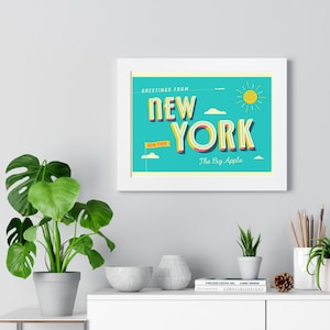 Framed Poster, New York Wall Art, Cityscape Print, Urban Decor, Horizontal Picture, NYC Skyline, Travel Gift