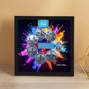 Six Star Marathon Medal Display Frame, Marathon Gift, Running Gift, Finisher Medal Display