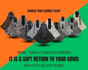 Portabebés de cadera para niños pequeños con correa de hombro extensible / Hasta 20 kg / 100 % algodón