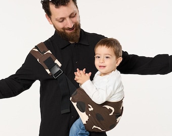 Portabebés con estampado de vaca para niños pequeños: comodidad manos libres para los padres