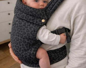 Portabebés tipo canguro para llevar al bebé delante o a la espalda / Estampado de leopardo, pata de gallo y opciones lisas / Regalo para baby shower / Artículos esenciales para recién nacidos