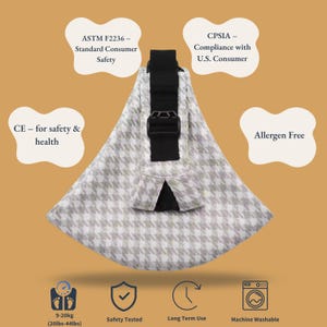 Cómodo portabebés de cadera para niños pequeños con correa de hombro expandible, diseño de pata de gallo, probado y certificado de seguridad, regalo para nuevas mamás.