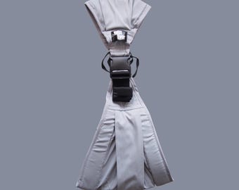 Portabebés de cadera para niños pequeños: diseño compacto para viajes, gris, hasta 3 años