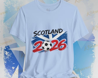 2026 Scotland Soccer Graphic T Shirt. Soccer World Tournament.