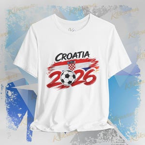 T-shirt Kroatië 2026, fan-T-shirt WK voetbal, nationale kleuren afbeelding 1