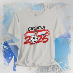T-shirt Kroatië 2026, fan-T-shirt WK voetbal, nationale kleuren afbeelding 6