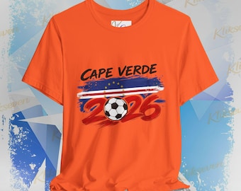 voetbalshirt Kaapverdië 2026 | T-shirt voetbalfan, nationale kleuren
