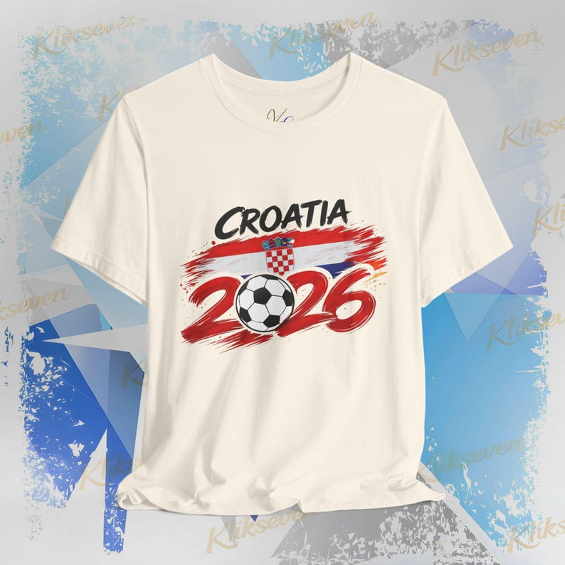 T-shirt Kroatië 2026, fan-T-shirt WK voetbal, nationale kleuren afbeelding 4