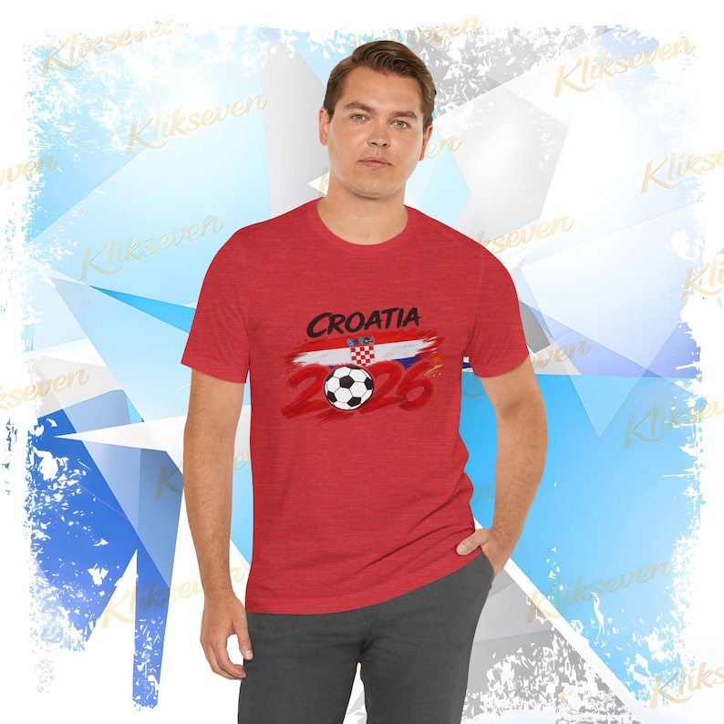 T-shirt Kroatië 2026, fan-T-shirt WK voetbal, nationale kleuren afbeelding 19