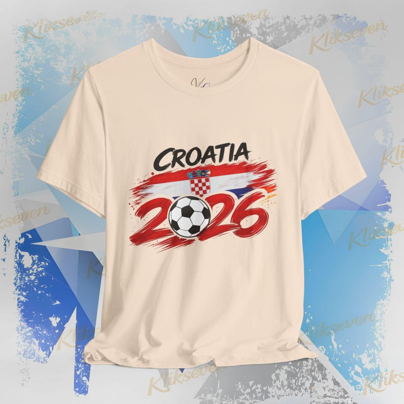 T-shirt Kroatië 2026, fan-T-shirt WK voetbal, nationale kleuren afbeelding 5