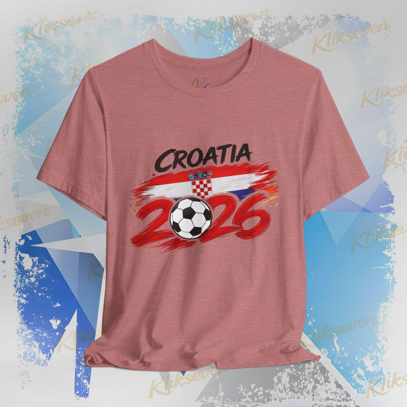 T-shirt Kroatië 2026, fan-T-shirt WK voetbal, nationale kleuren afbeelding 3