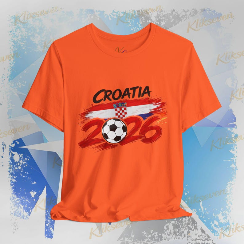 T-shirt Kroatië 2026, fan-T-shirt WK voetbal, nationale kleuren afbeelding 2