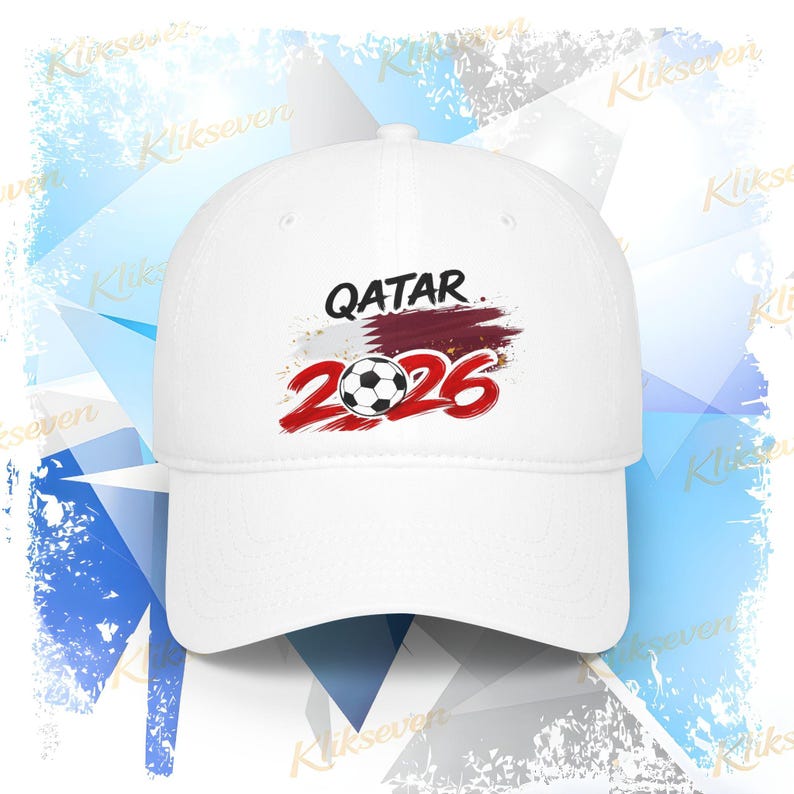 2026 Qatar Soccer Logo Cap, Soccer World Tournament Hat White