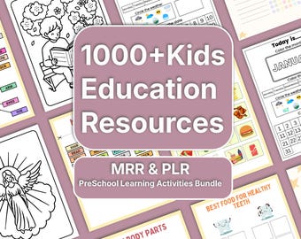 Kids Activity Bundle: 200+ Learning Worksheets, Coloring Pages (Digital Download A4 Size PDF)