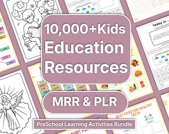 Kids Learning Activity Bundle: 200+ Printable Worksheets (Digital Download A4 Size PDF)