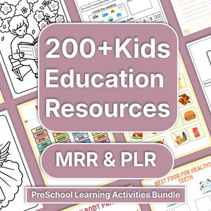 200+Kids Learning Bundle, Tracing Activity Resources, Classroom Activities Bundle, Editable Toddler Worksheets, Kindergarten Busy Book