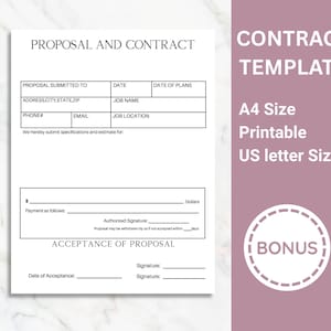 Single Page Service Contract Template: Printable Business Form (PDF & Canva)