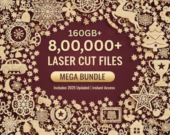 800,000 Laser Cut Vector Bundle, Laser Cut Patterns, CNC Cutting Files, Svg Dxf Eps Png Cdr, Cutting Pack, 3D & 2D Designs, Ultimate Bundle