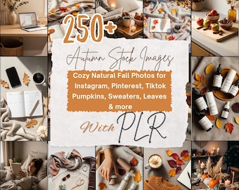 Cozy Autumn Stock Photos Bundle, MRR PLR, Rustic Digital Marketing (Digital Download)