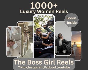 1000+ Luxury Aesthetic Boss Babe Stock Reels Bundle, Motivational Faceless Marketing, PLR, MRR, Instagram Baddie Vibes, Dark Aesthetic,